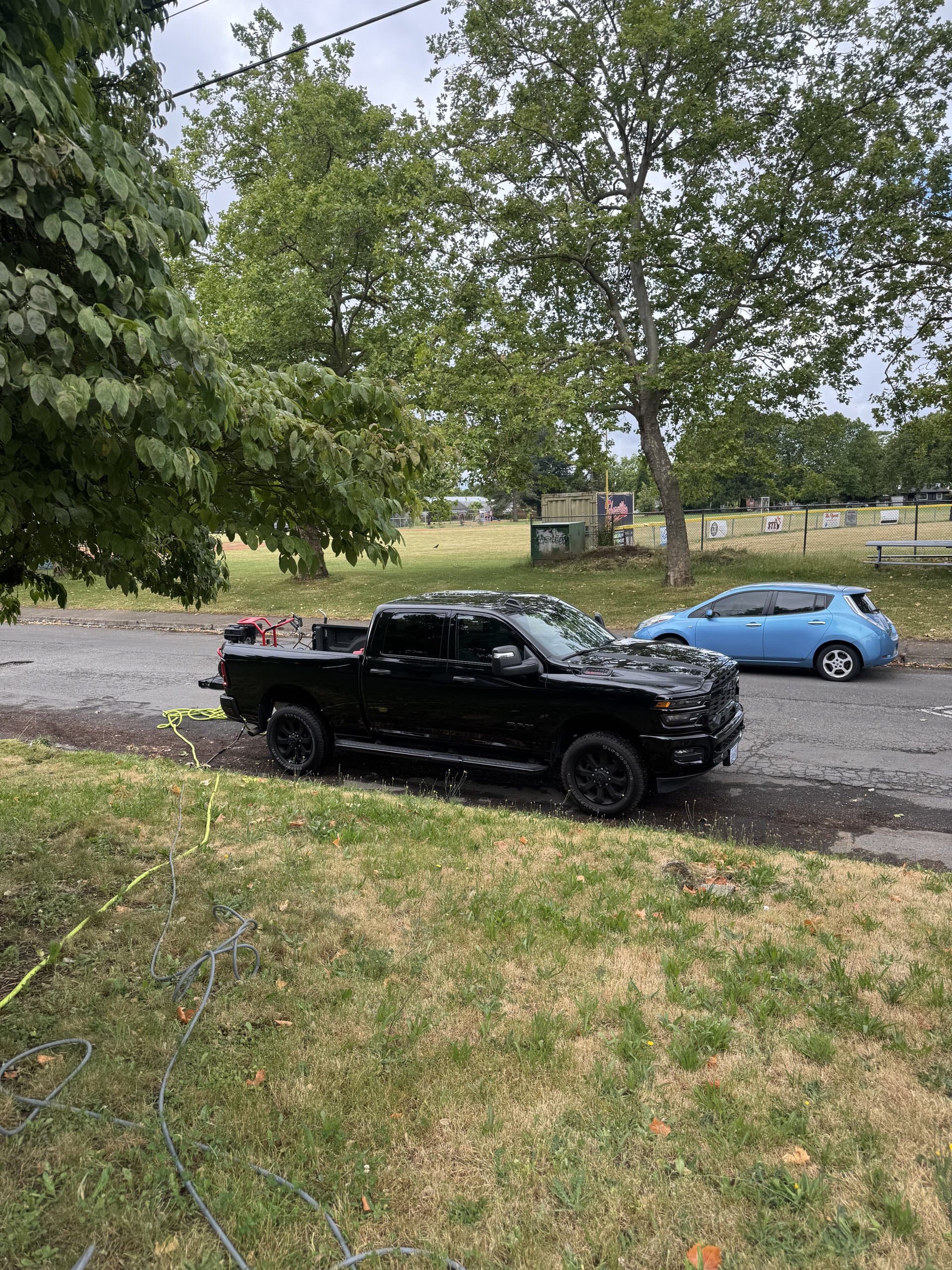Clackamas Surface Co. truck parked at a job.